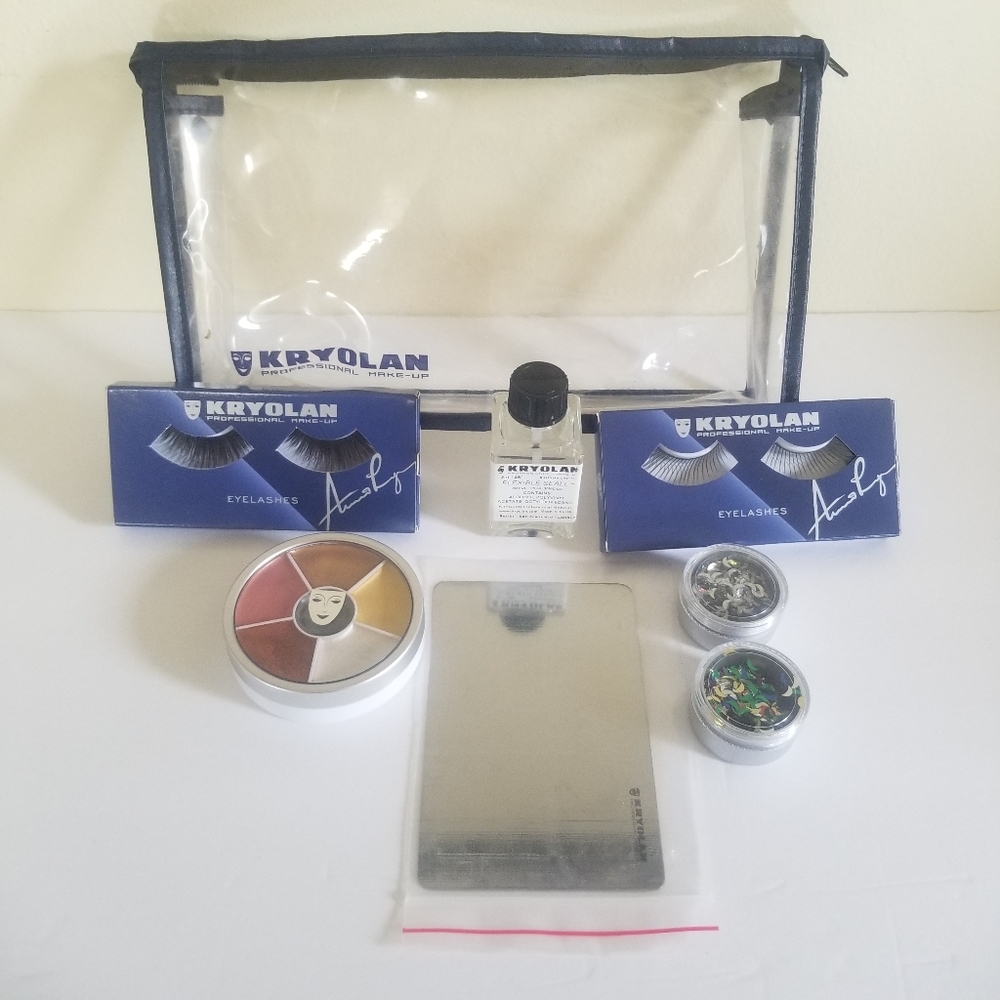 Kryolan Make Up Bag - Eyelashes, Mirror, Glitter M